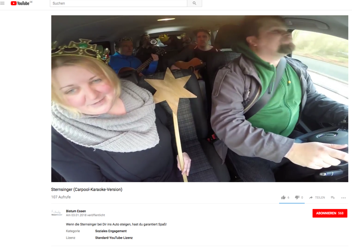 Das Bistum Essen hat ein witziges Sternsinger-Video auf Youtube erstellt. (Foto: Screenshot)