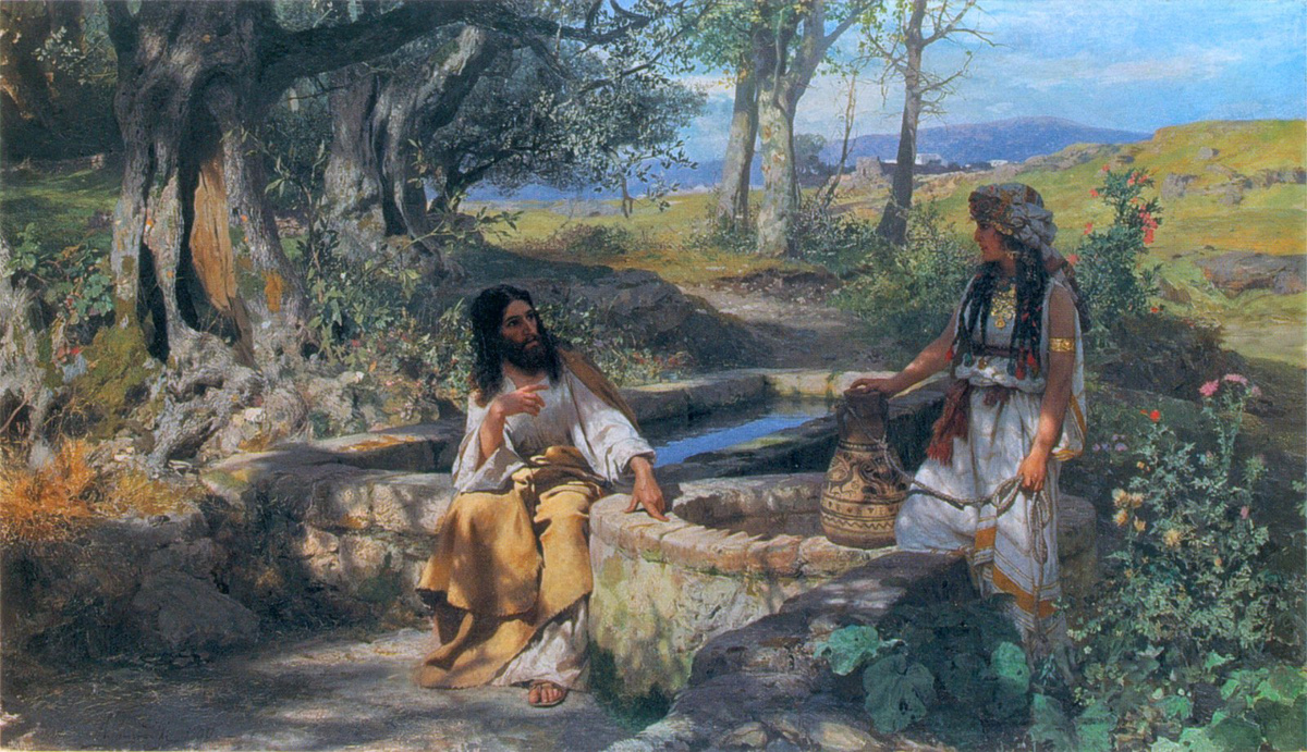 So sah der polnische religiöse Maler Henryk Siemiradzki (1843 bis 1902) die Begegnung Jesu mit der Samariterin am Jakobsbrunnen. (Foto: gem)