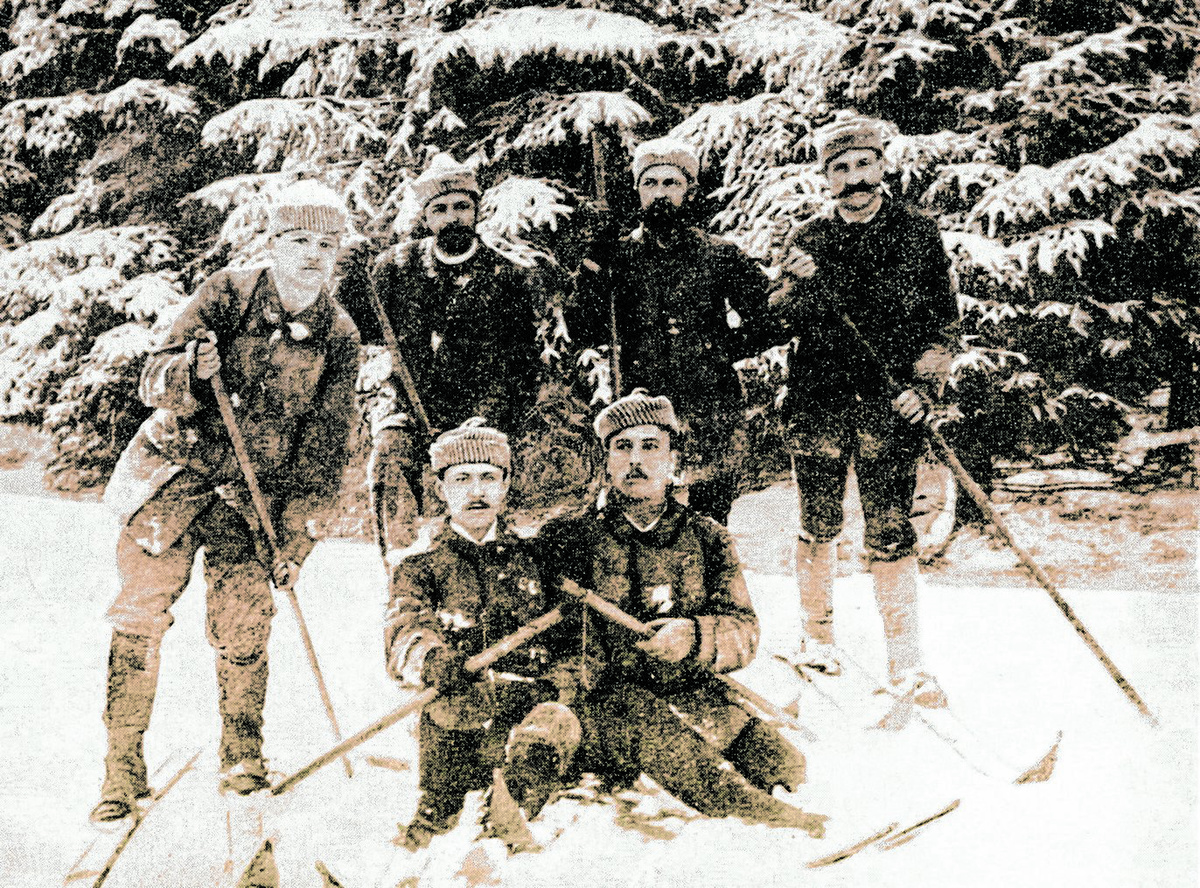1891 gründeten (v. l.) Rudolf Thoma, Carl Thoma II., Carl Thoma III., Fritz Breuer, Carl Schlimbach und Oskar Faller den Ski-Club Todtnau. (Foto: Foto: Skiclub Todtnau 1891 e.V.)