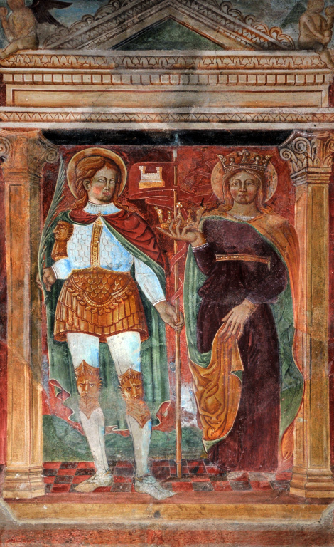 Corona damals: Die Ikone zeigt die frühchristliche Märtyrerin und ihren Gatten, den heiligen Victor, Patron von Siena. Beide starben, weil sie dem Glauben treu blieben. (Foto: KNA)