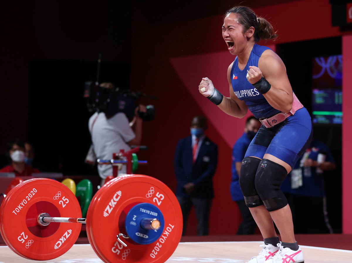 Gewichtheberin Hidilyn Diaz hat in Tokio die erste olympische Goldmedaille in der Geschichte des Landes gewonnen. (Foto: Imago/Xinhua)