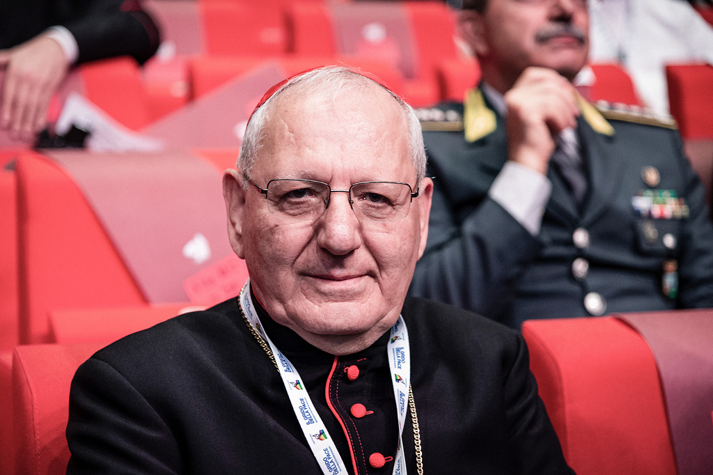Kardinal Louis Raphael I Sako, Patriarch der chaldäisch-katholischen Kirche und Erzbischof von Bagdad (Irak), beim Weltfriedenstreffen der katholischen Gemeinschaft Sant Egidio am 23. Oktober 2022 in Rom. (Foto: KNA)