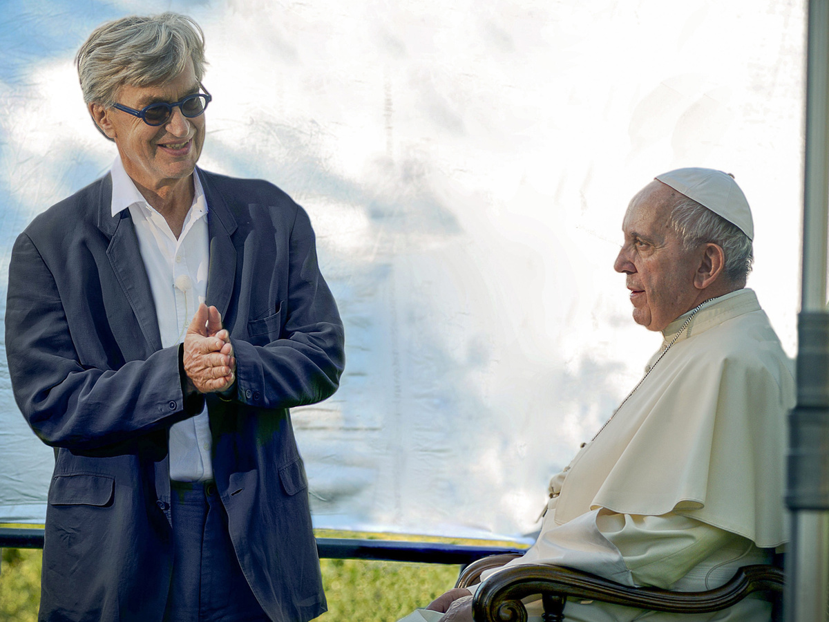Wim Wenders und Papst Franziskus.