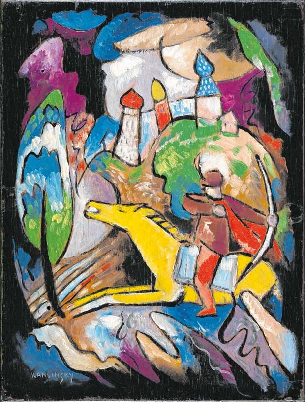 Wassily Kandinsky, „Reiter“ , Öl auf Holz, um 1909, Privatsammlung Wien.